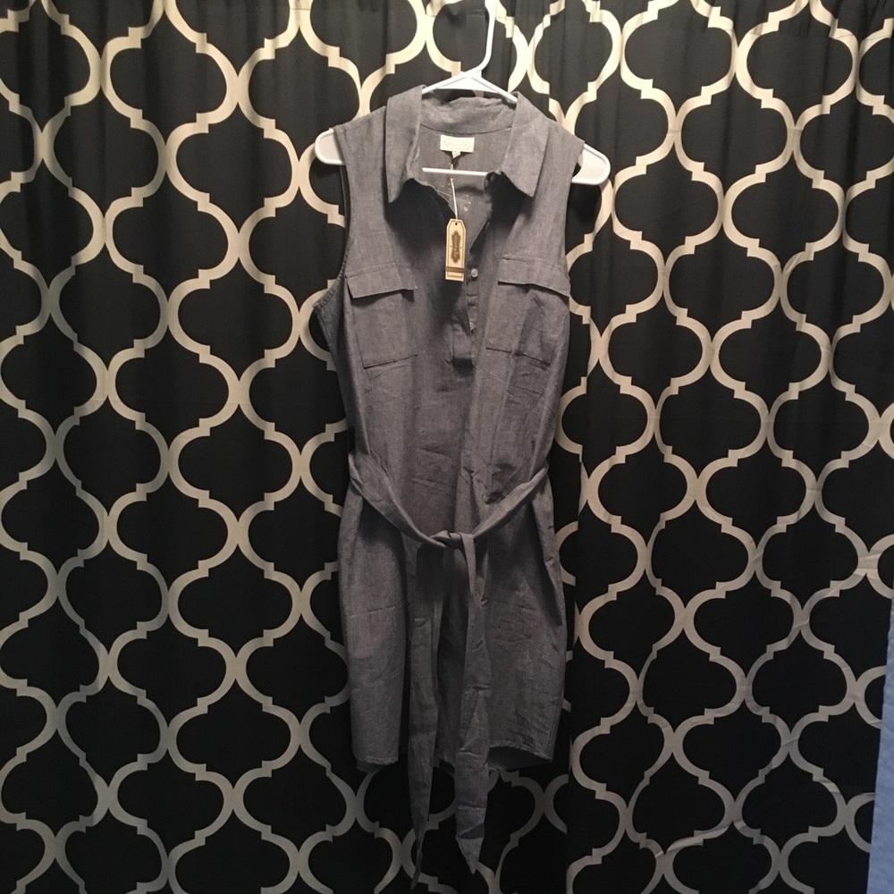 NWT Mudpie Chambray Dress with tie!